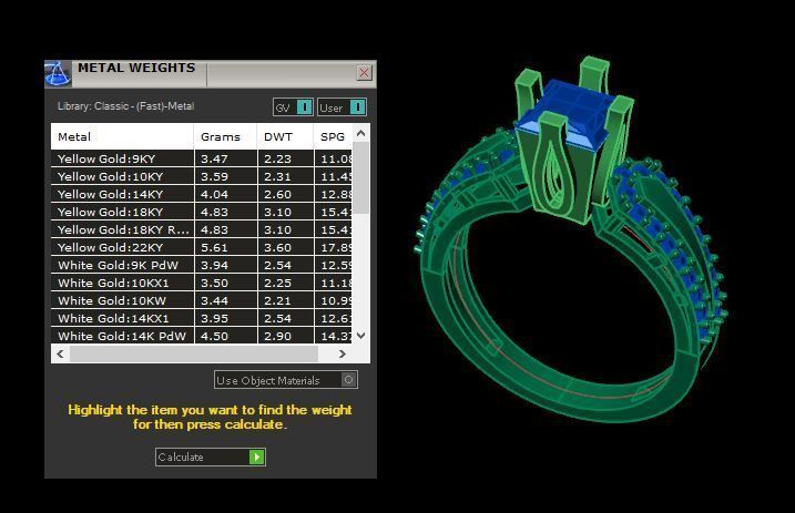 Princess and round daimond ring  3D print model_21