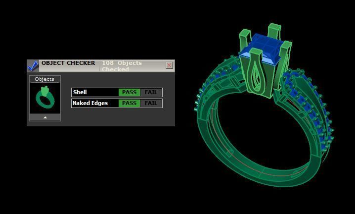 Princess and round daimond ring  3D print model_22