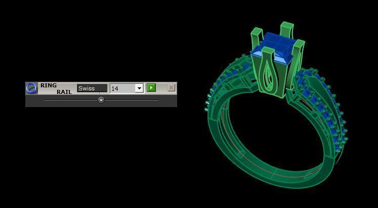 Princess and round daimond ring  3D print model_20