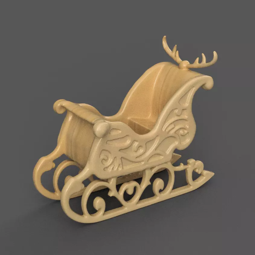 Santa Sleigh Christmas Decorations planter - vase - garden 14 3D print model_0