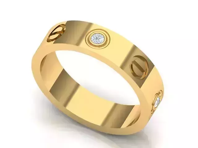 cartier love ring with diamond Free 3D print model