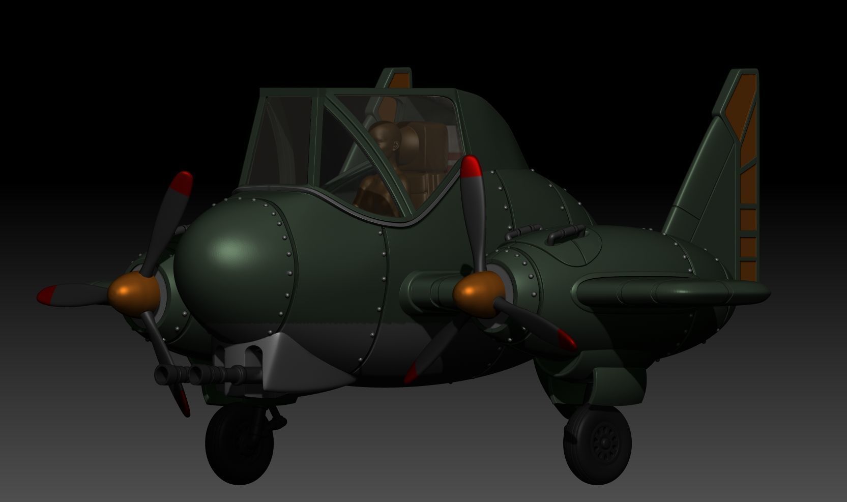 fan-art Bulma Romantic Fighter Plane Dragon Ball Model kit 3D print model_1