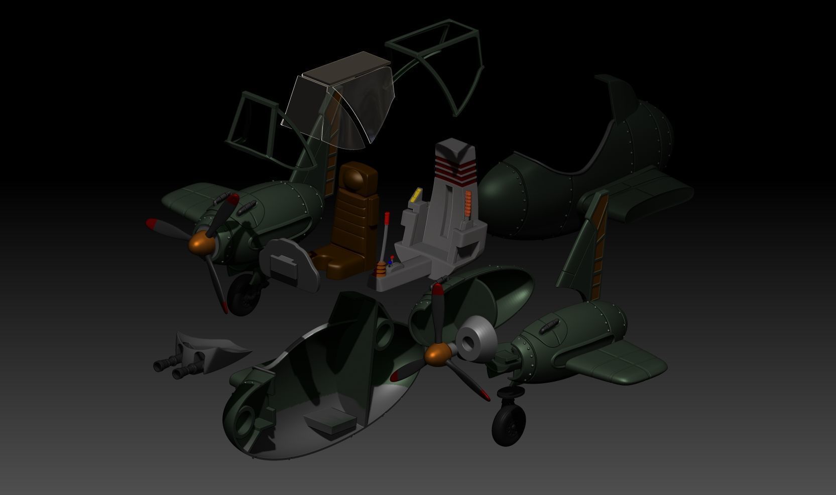 fan-art Bulma Romantic Fighter Plane Dragon Ball Model kit 3D print model_7