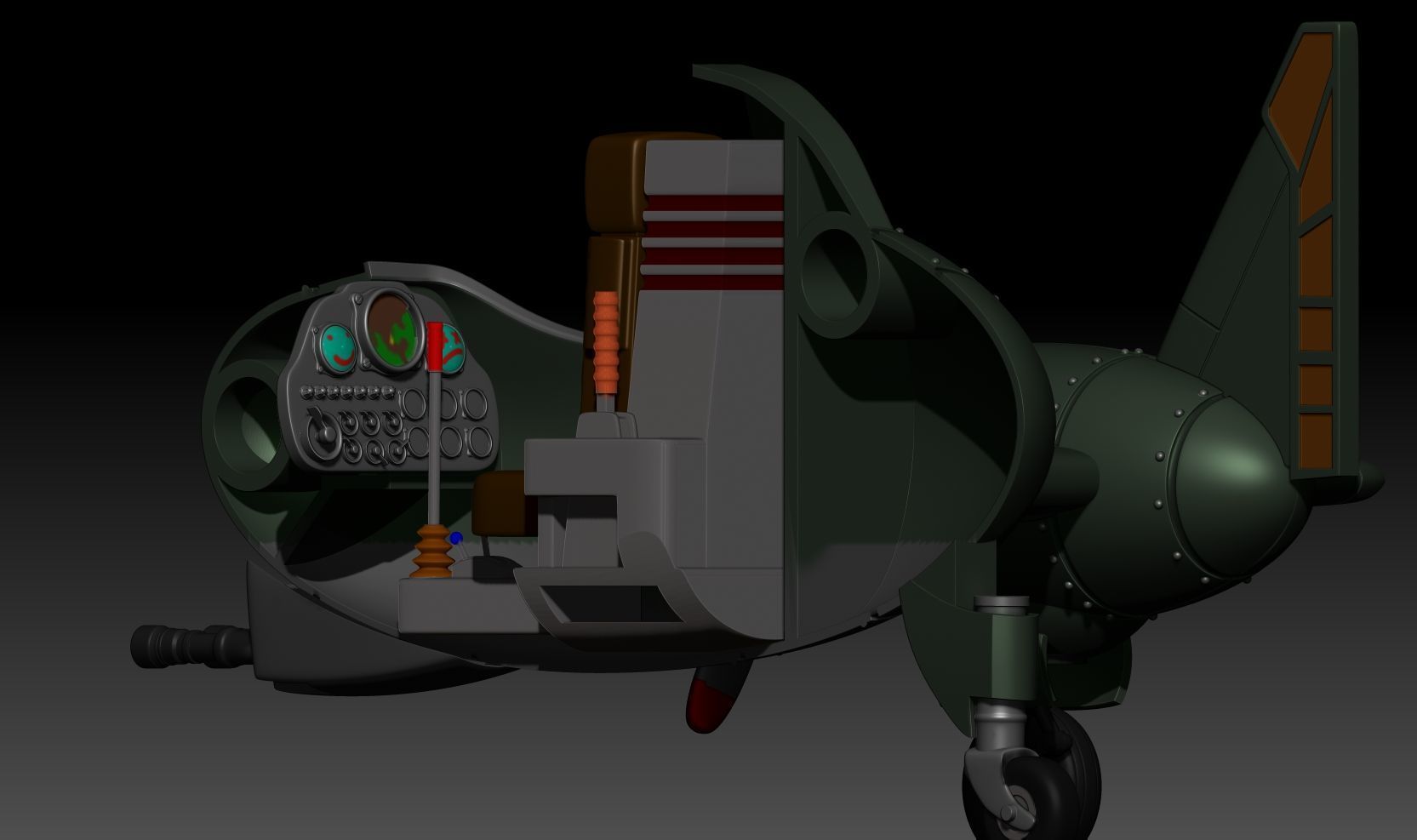 fan-art Bulma Romantic Fighter Plane Dragon Ball Model kit 3D print model_5