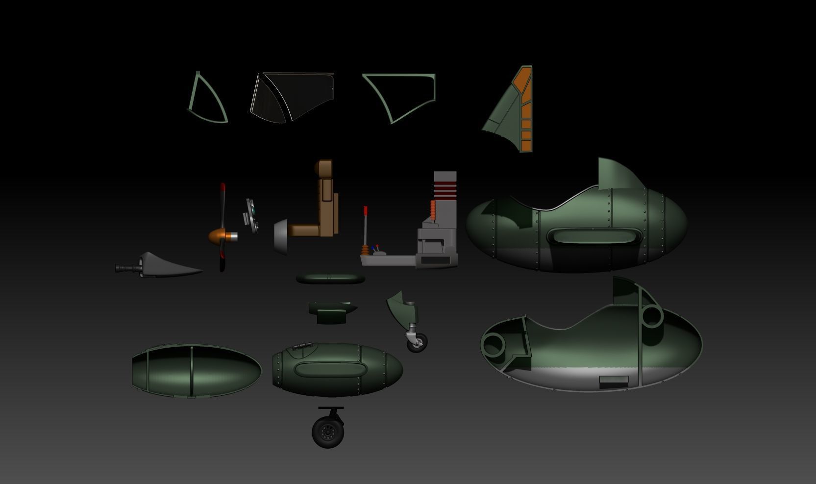 fan-art Bulma Romantic Fighter Plane Dragon Ball Model kit 3D print model_8