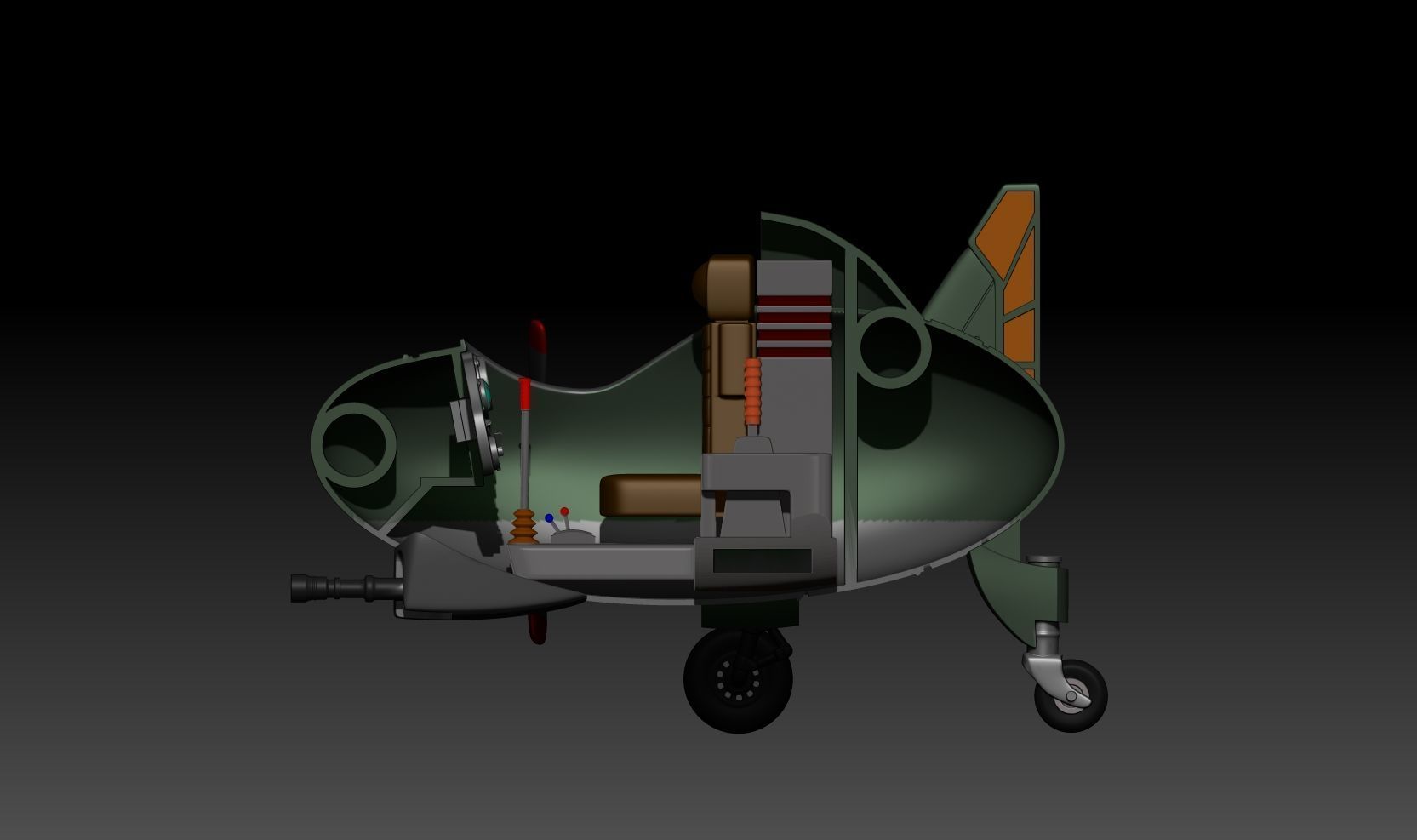 fan-art Bulma Romantic Fighter Plane Dragon Ball Model kit 3D print model_4