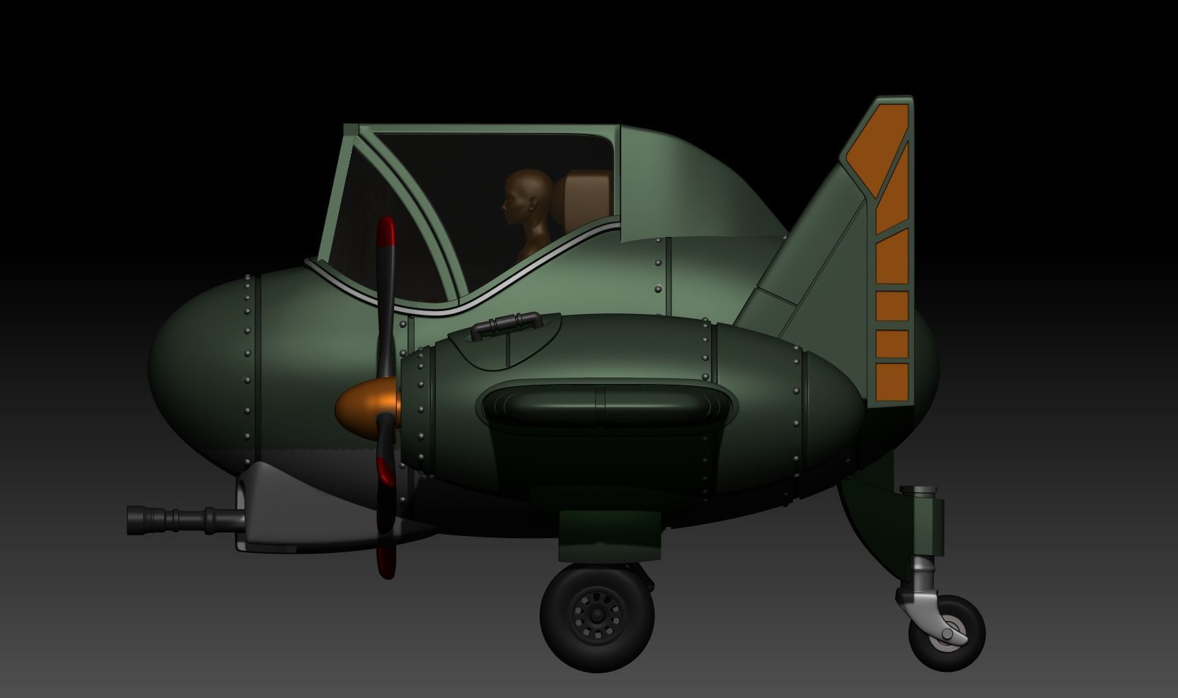 fan-art Bulma Romantic Fighter Plane Dragon Ball Model kit 3D print model_2