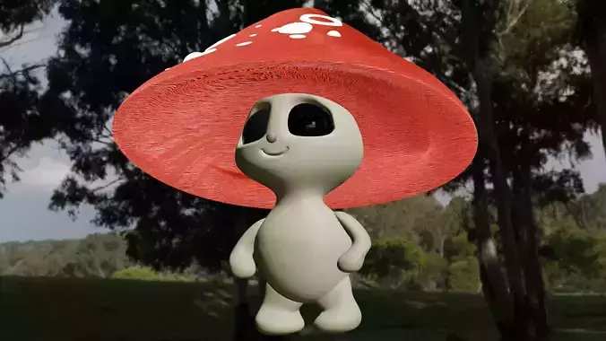 Cartoon fly agaric mushroom