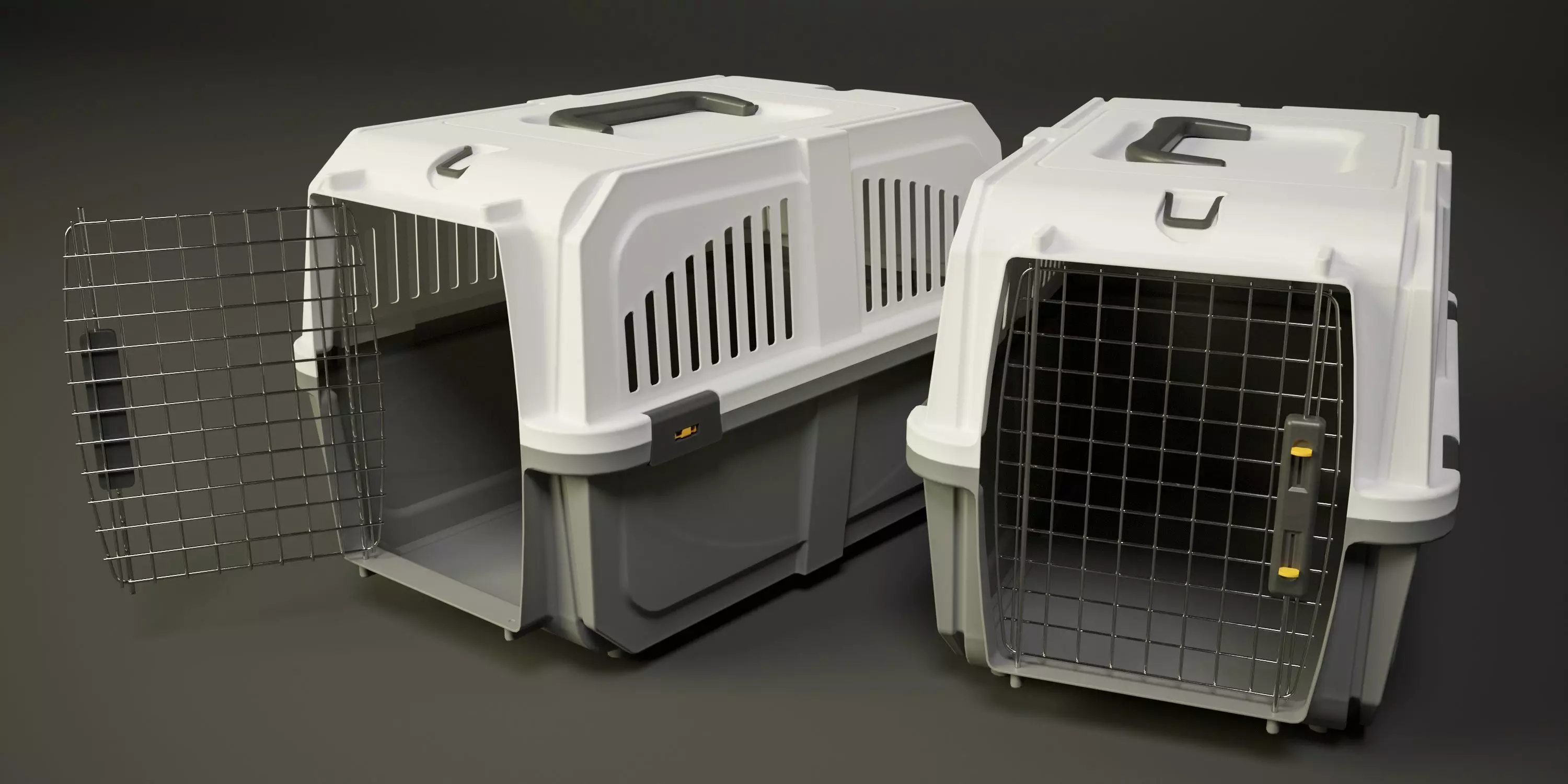Plastic Pet Carrier PBR Low-poly 3D model_0