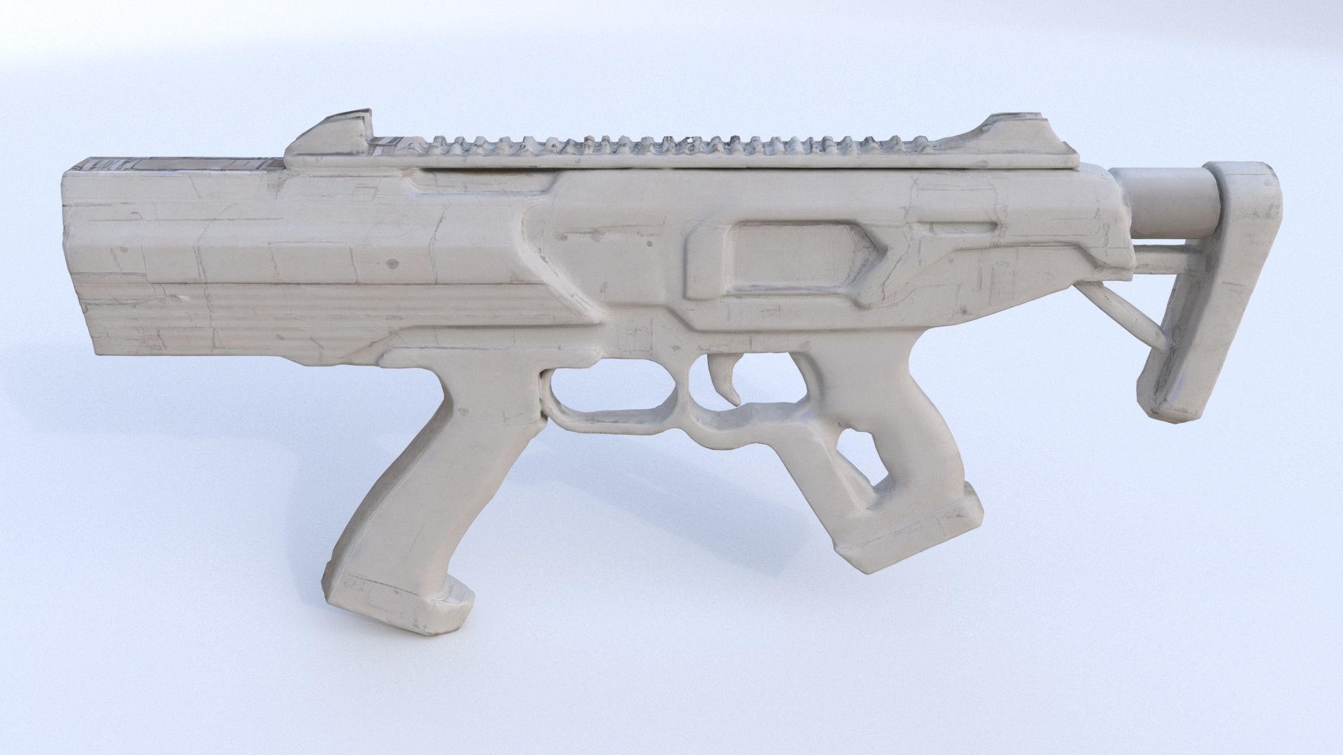 Railgun Pistol 3D model_2