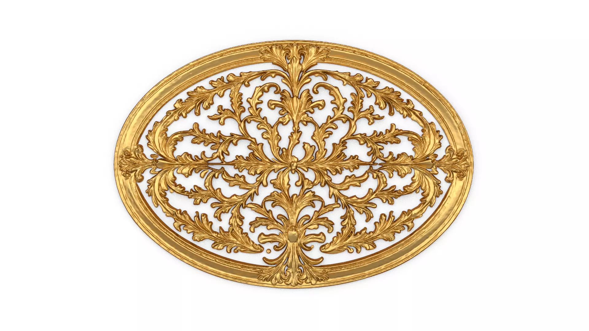 Classic oval carved decor ornament 17 3D print model_0