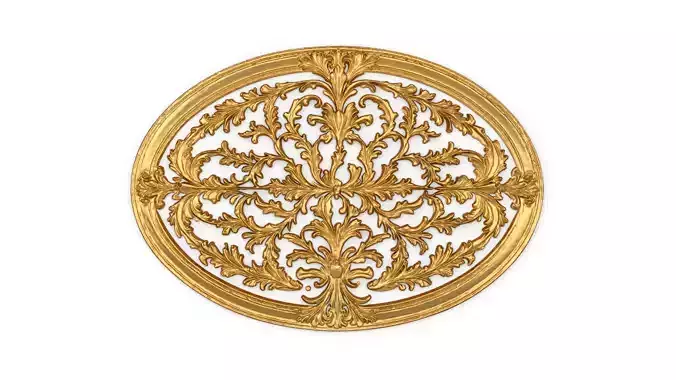 Classic oval carved decor ornament 17