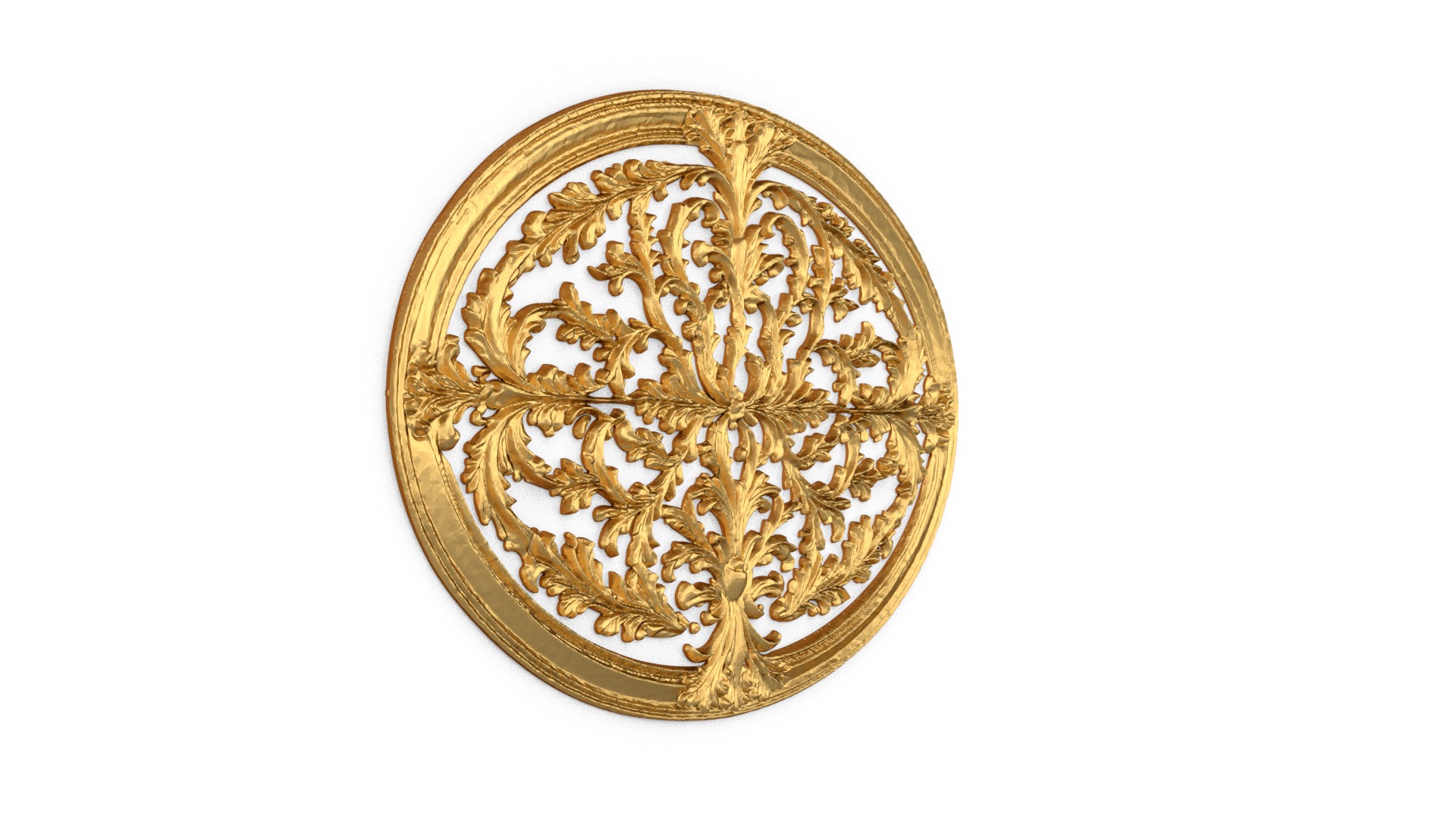 Classic oval carved decor ornament 17 3D print model_2