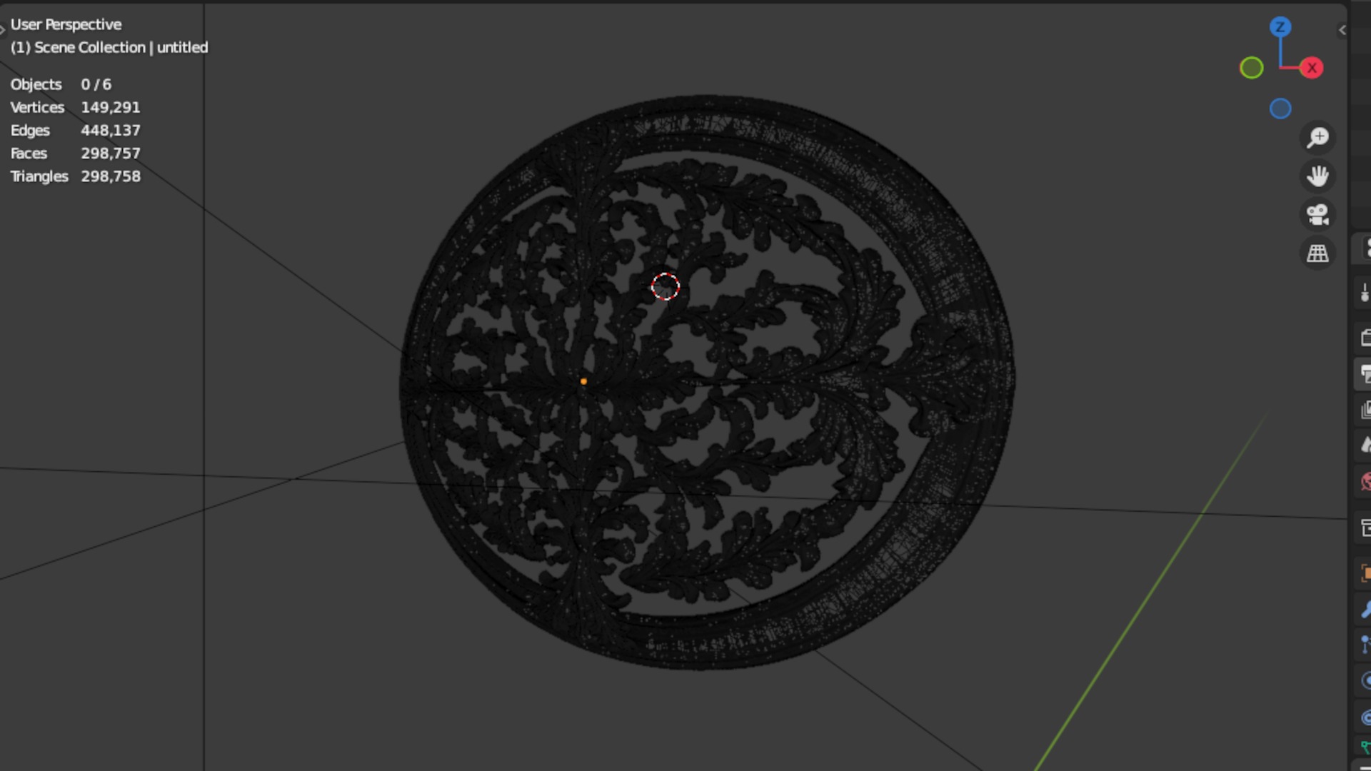 Classic oval carved decor ornament 17 3D print model_6