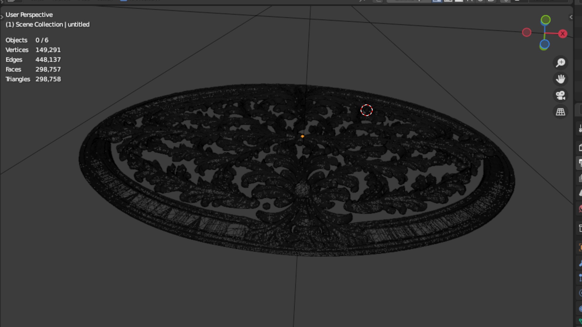 Classic oval carved decor ornament 17 3D print model_7