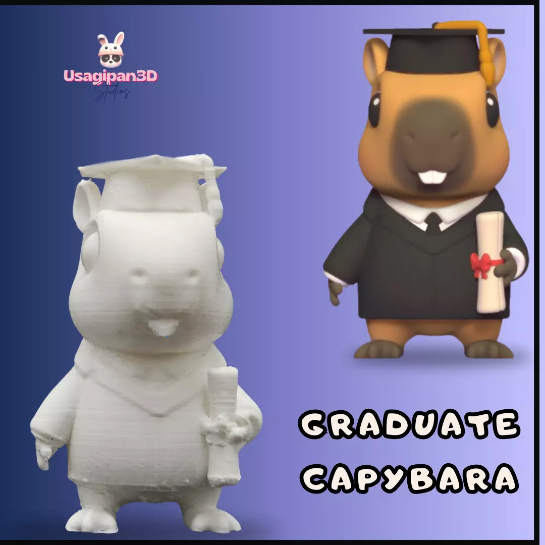 Graduate Capybara 3D print model_0