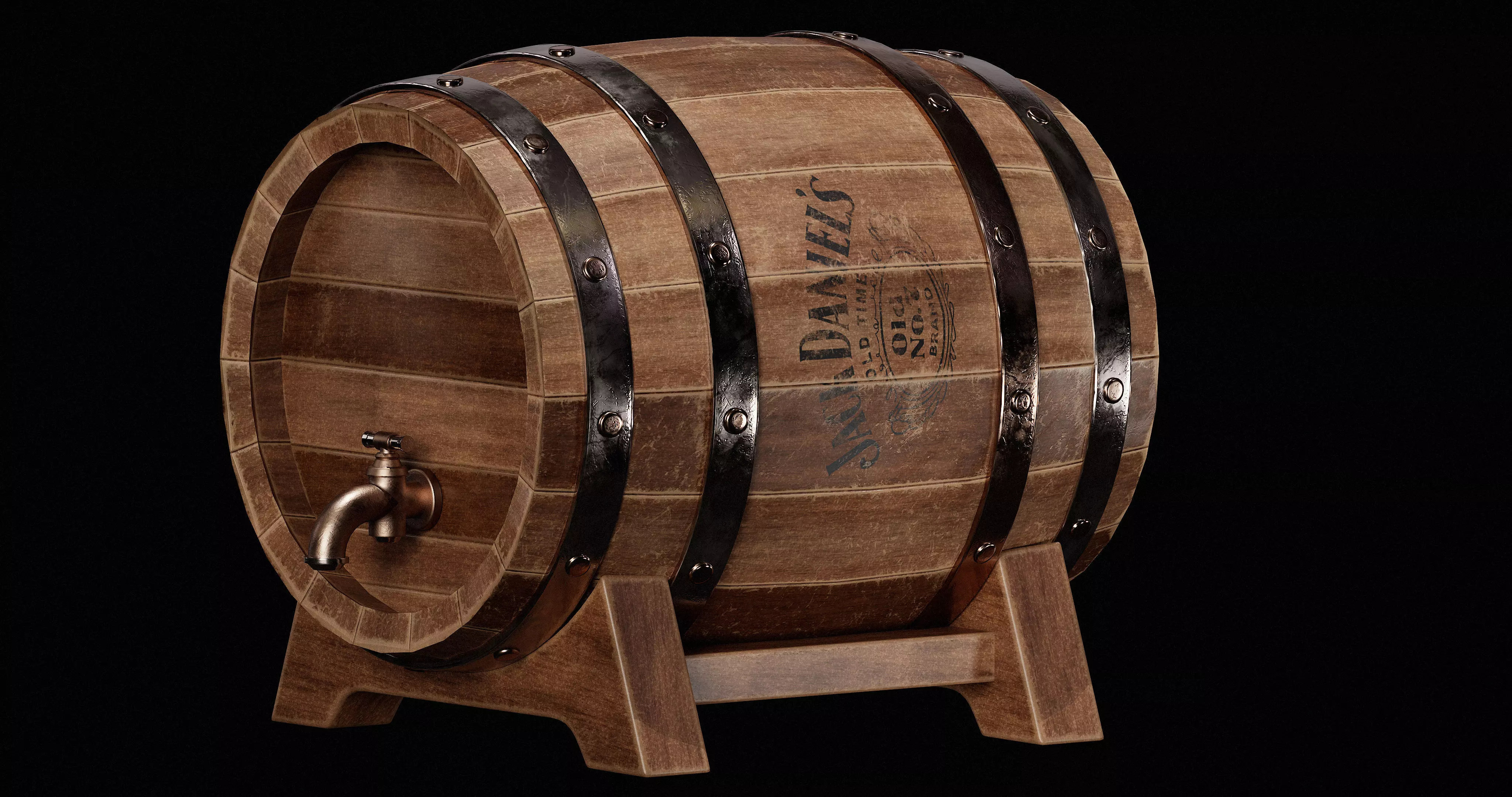 Beer Keg Low-poly 3D model