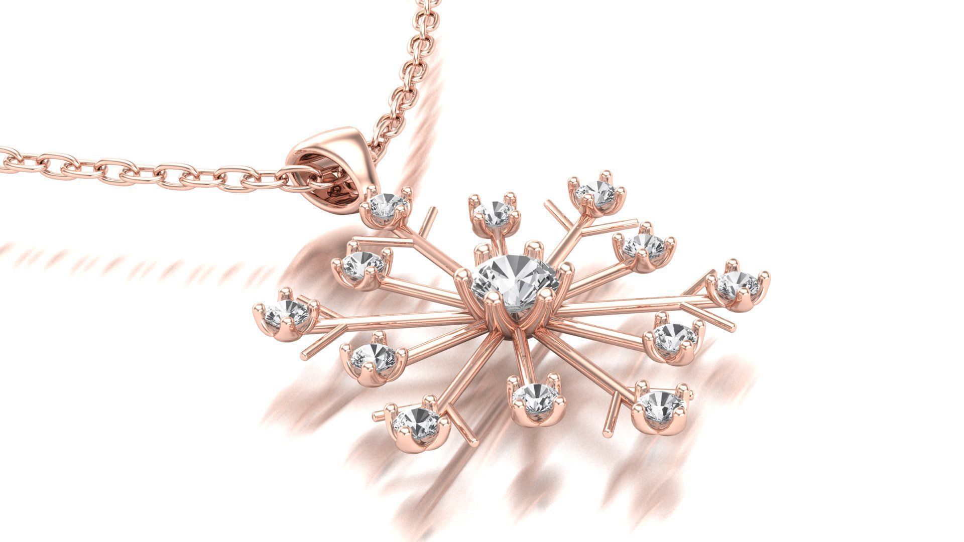 Snowflak Necklace 3D print model_2