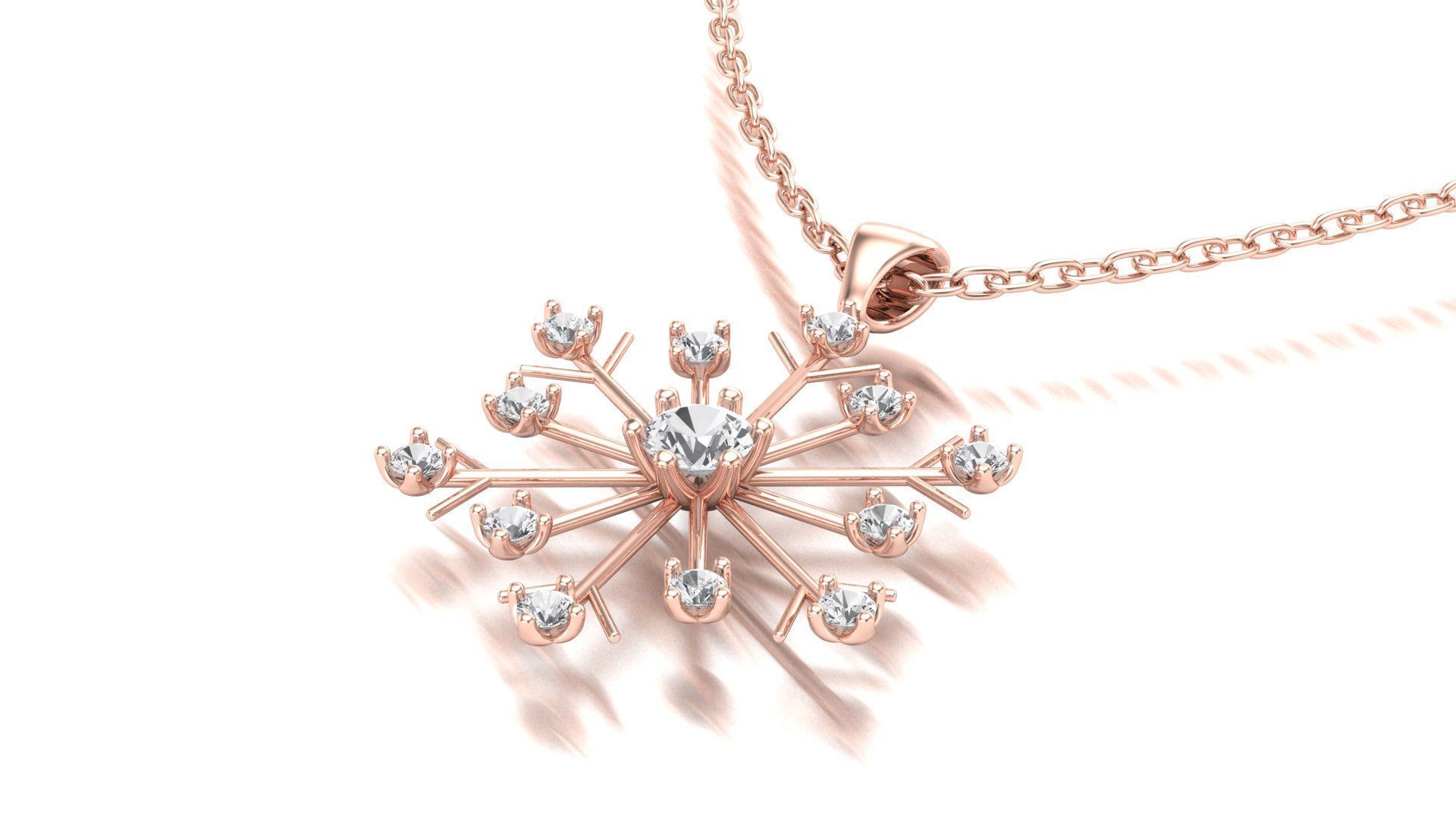 Snowflak Necklace 3D print model_1