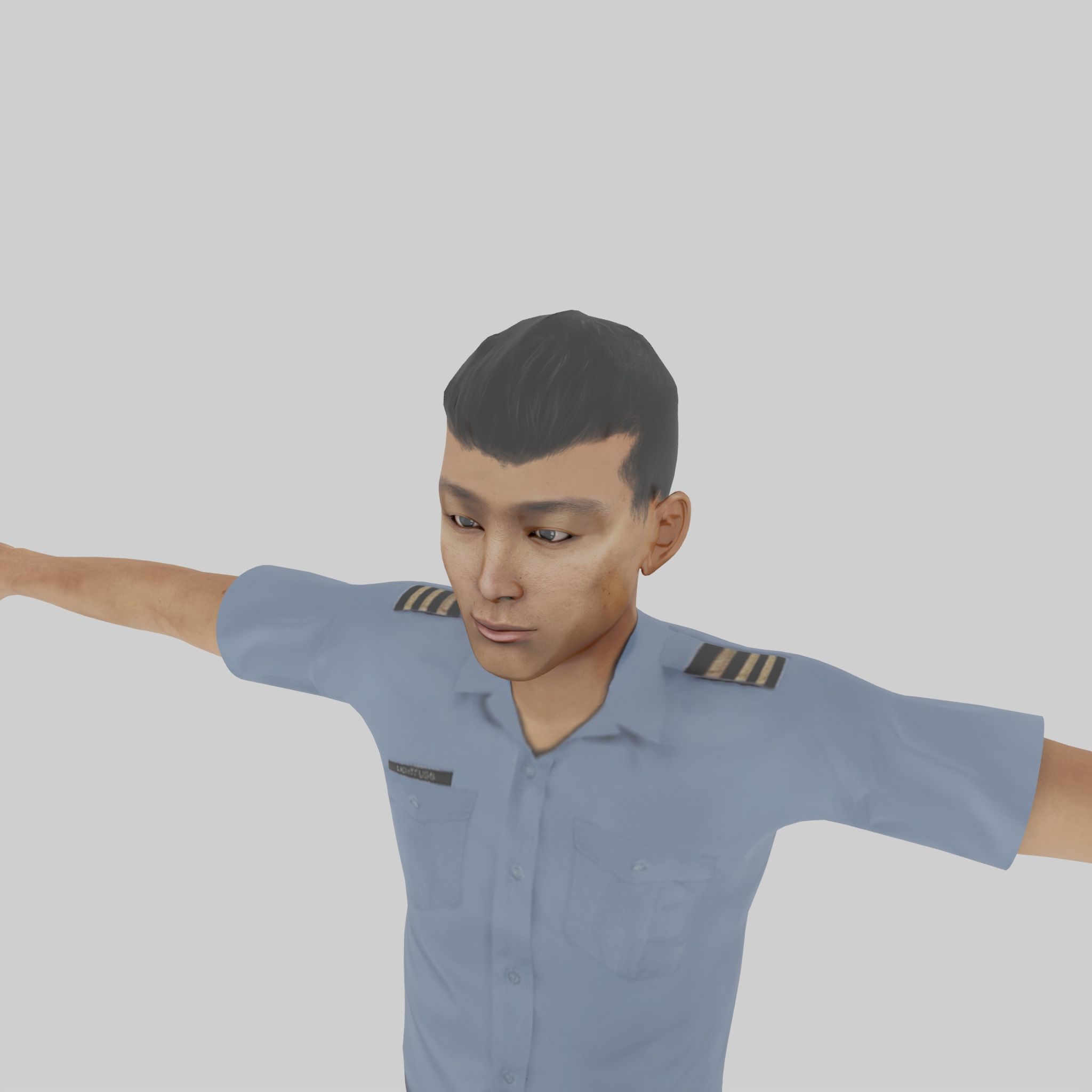 Playable Character Low-poly 3D model_4