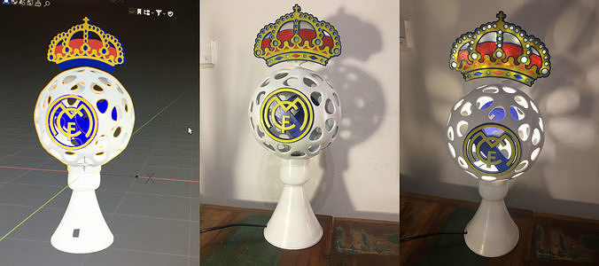 Real Madrid fanlamp - 3D printed Free 3D print model