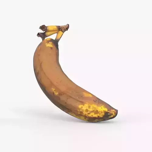 Photorealistic 3D scan of  rotten overripe banana