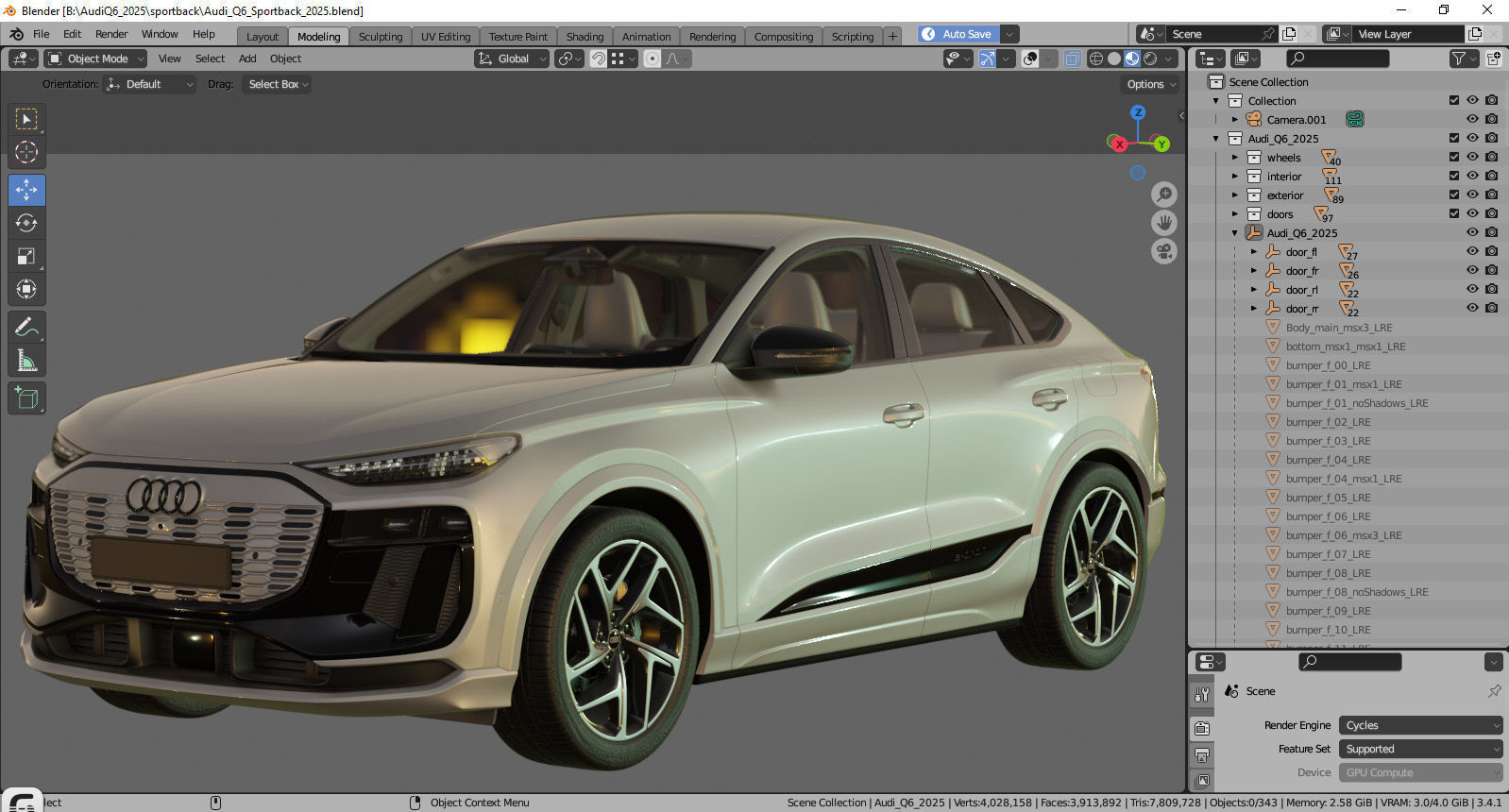 Audi Q6 Sportback  e-tron 2025 3D model_42