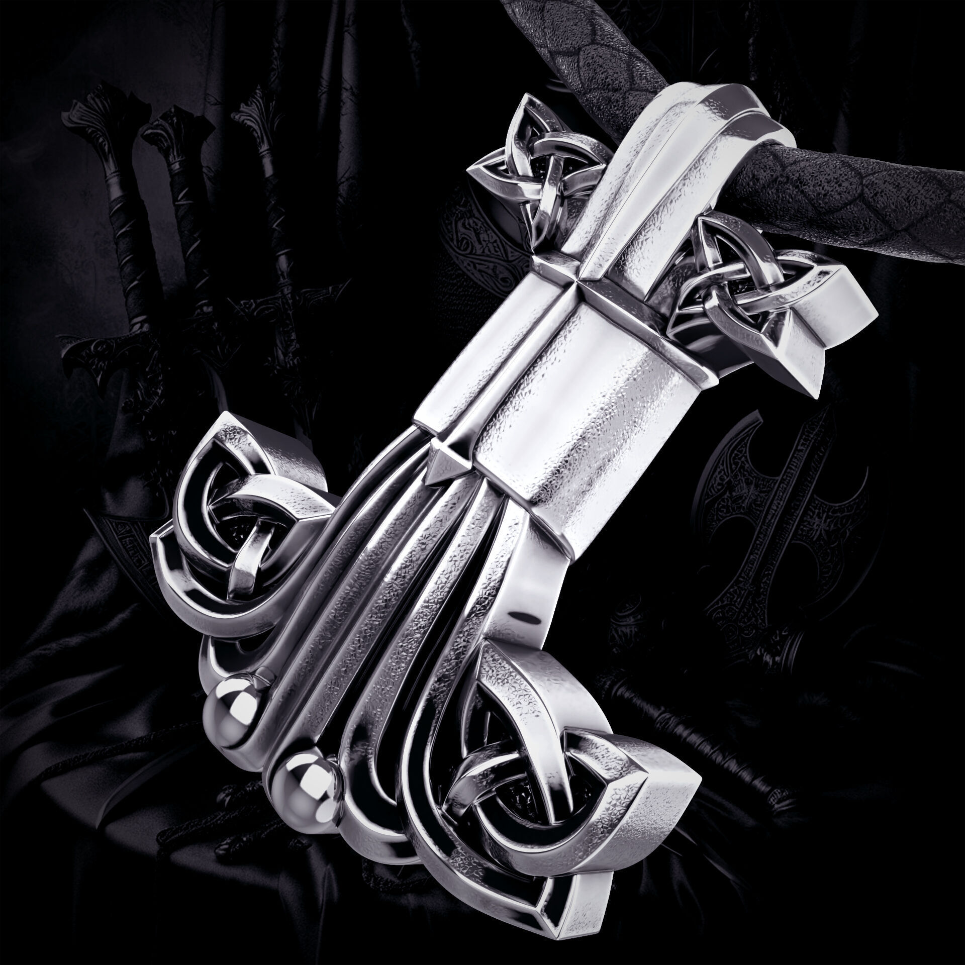 Call of Valhalla Mjolnir pendant - STL 3D model for 3d printing 3D print model_8