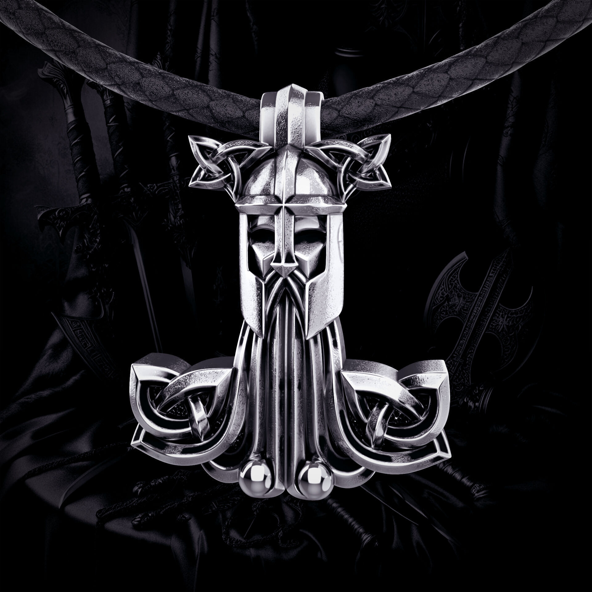 Call of Valhalla Mjolnir pendant - STL 3D model for 3d printing 3D print model_7