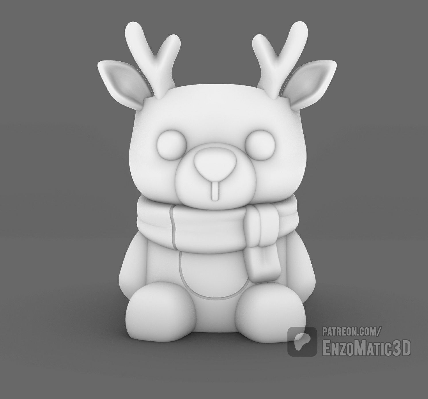 Baby Moose Reindeer Christmas Pot pencil holder STL 3MF 3D print model_4