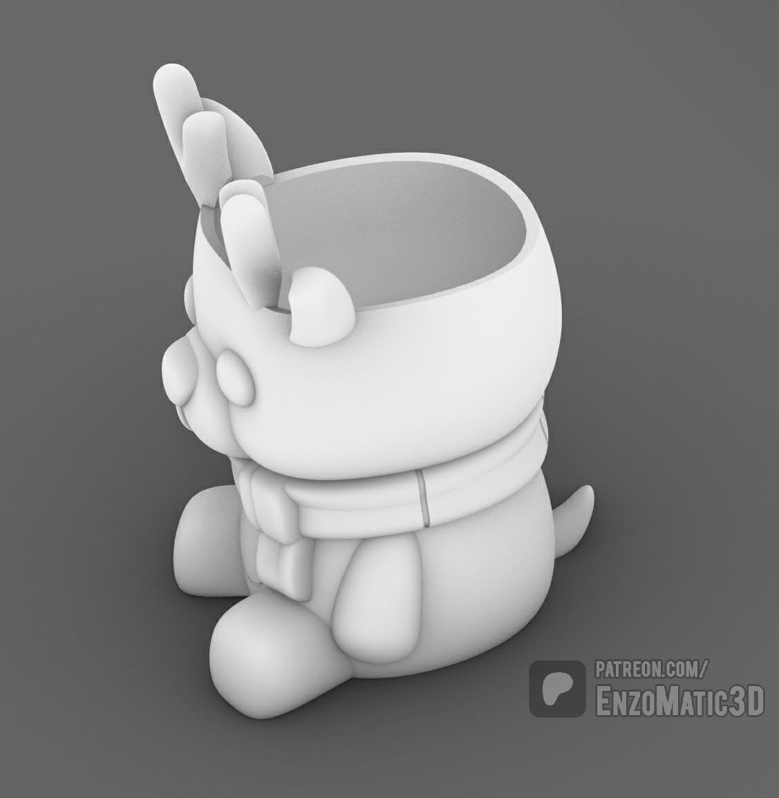 Baby Moose Reindeer Christmas Pot pencil holder STL 3MF 3D print model_3