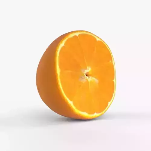 Photorealistic 3D scan of half an orange Low-poly 3D model