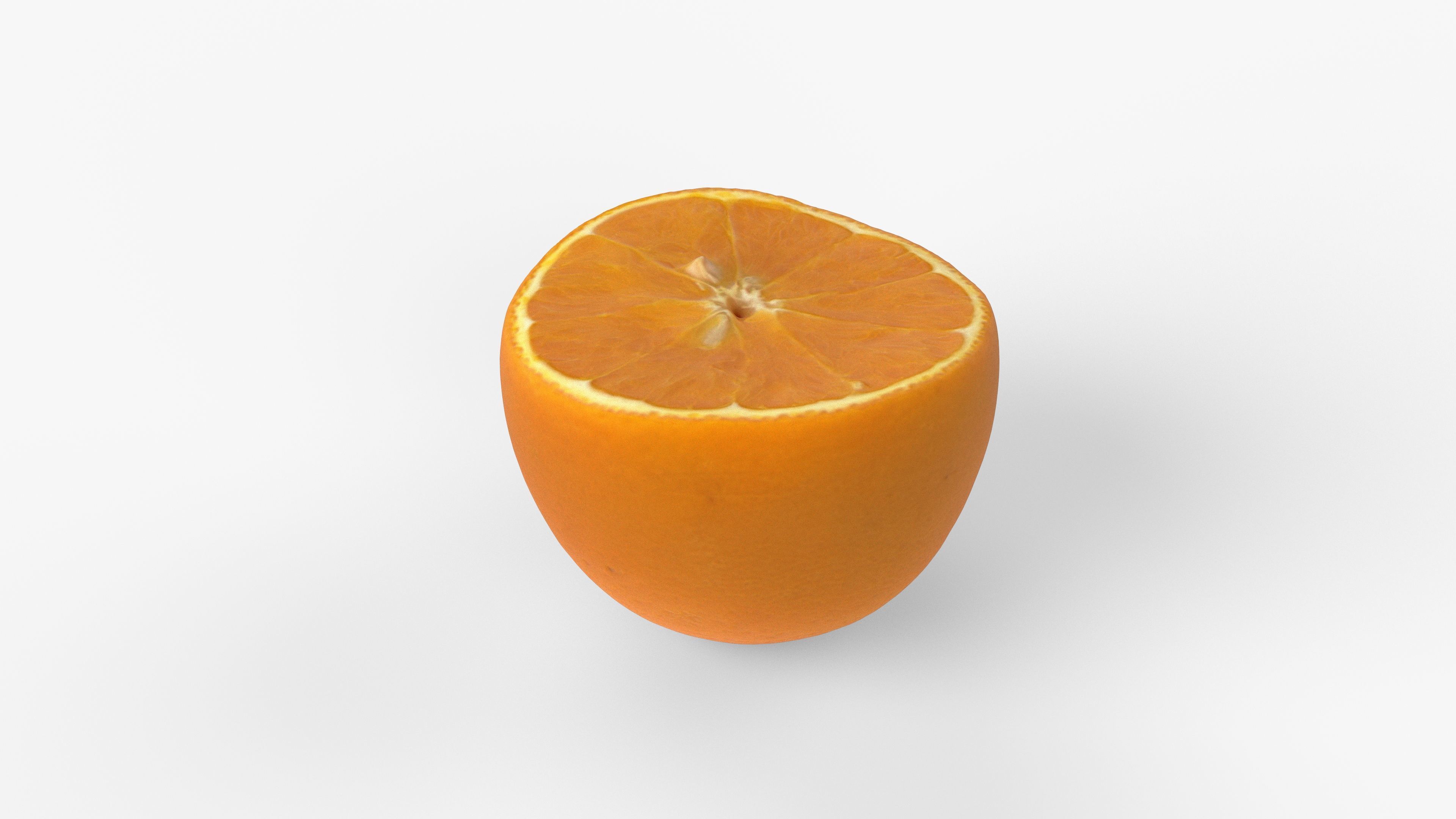 Photorealistic 3D scan of half an orange Low-poly 3D model_1