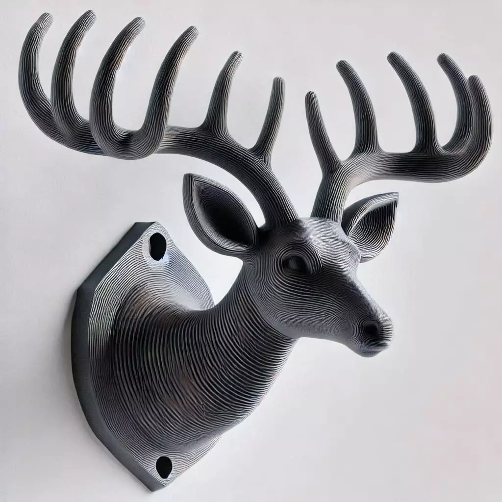 Reindeer Head Wall Mount 3D print model_0