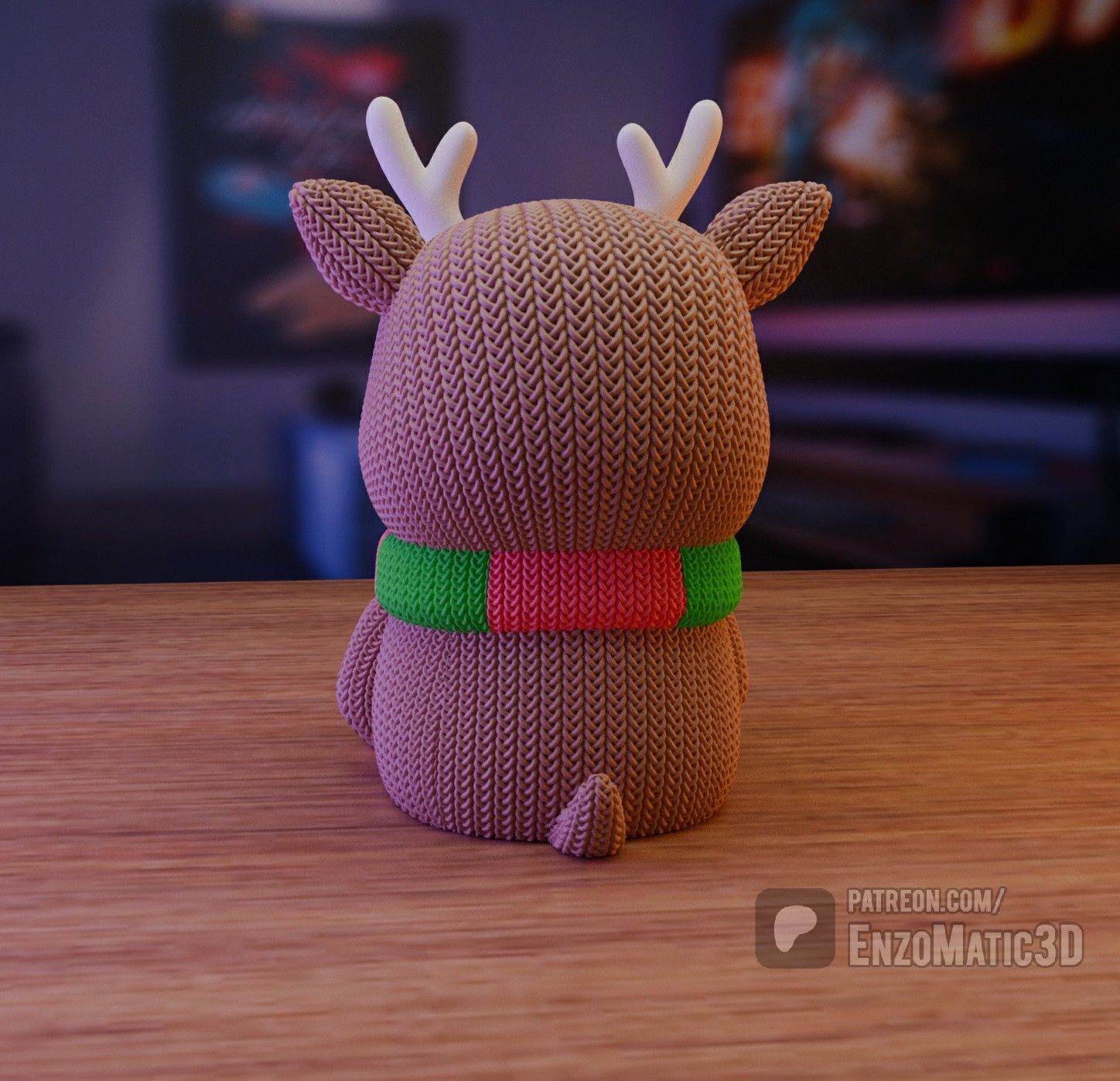 knitted baby moose reindeer Christmas 3D print model_3