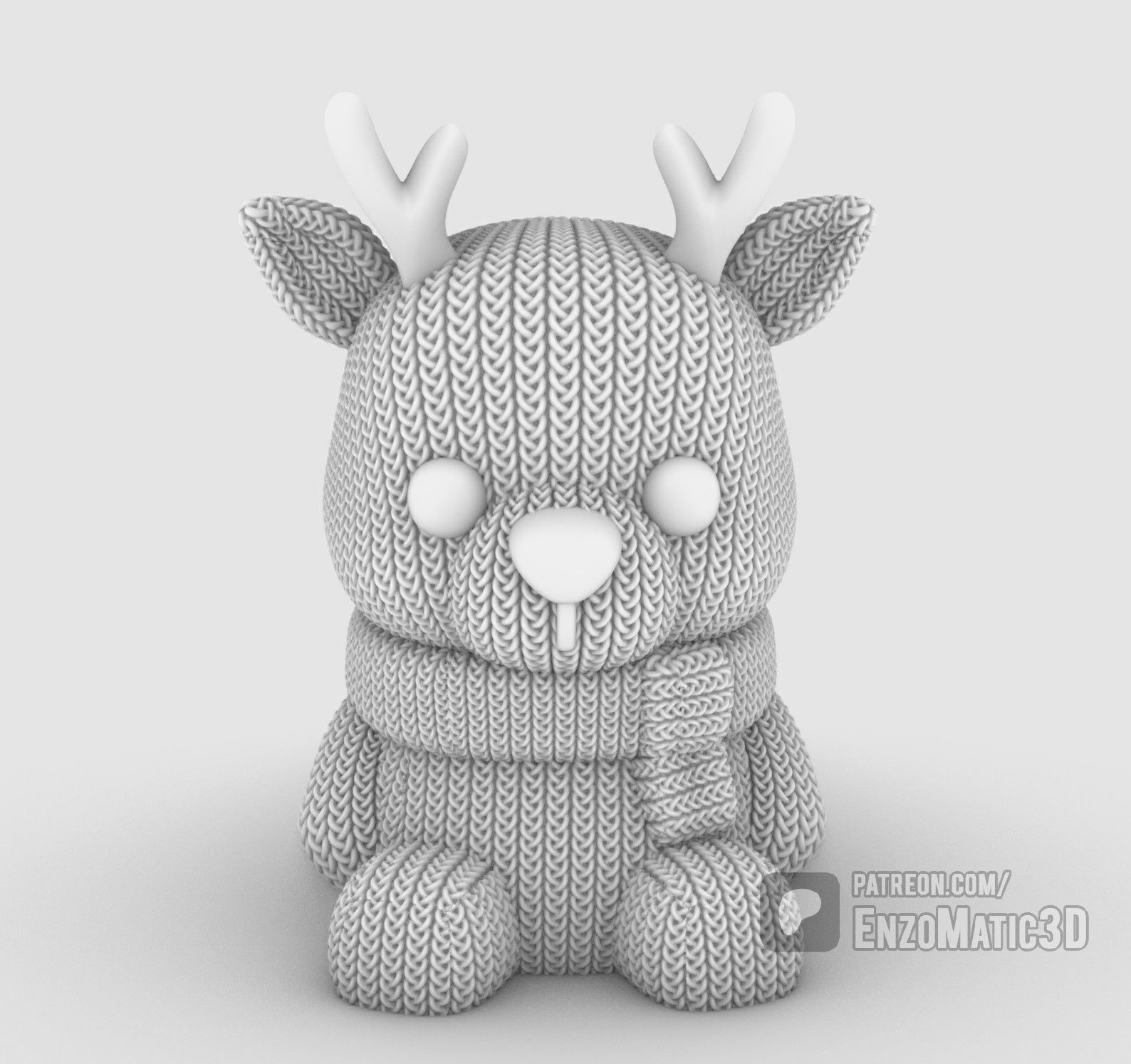 knitted baby moose reindeer Christmas 3D print model_4