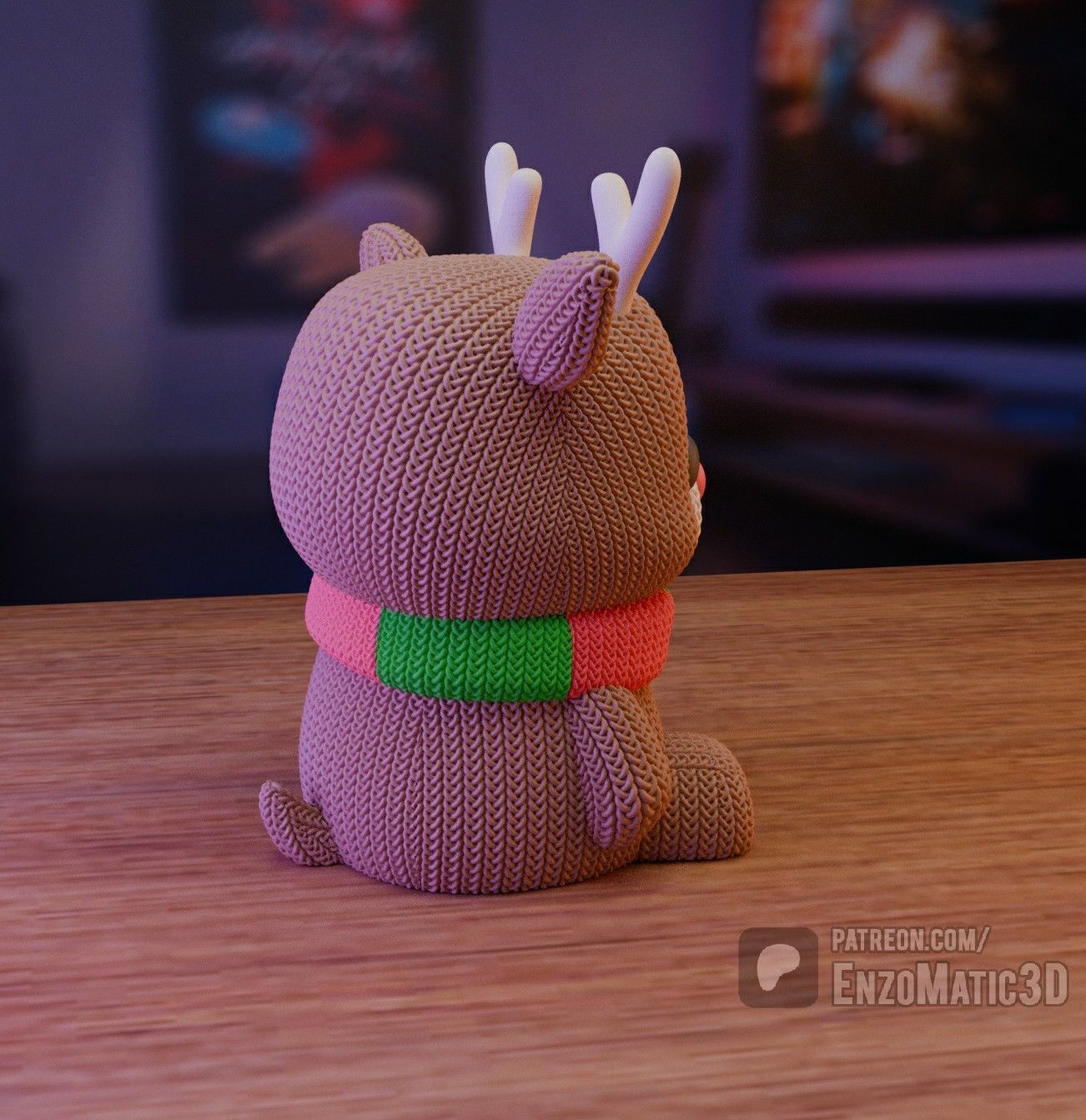knitted baby moose reindeer Christmas 3D print model_2