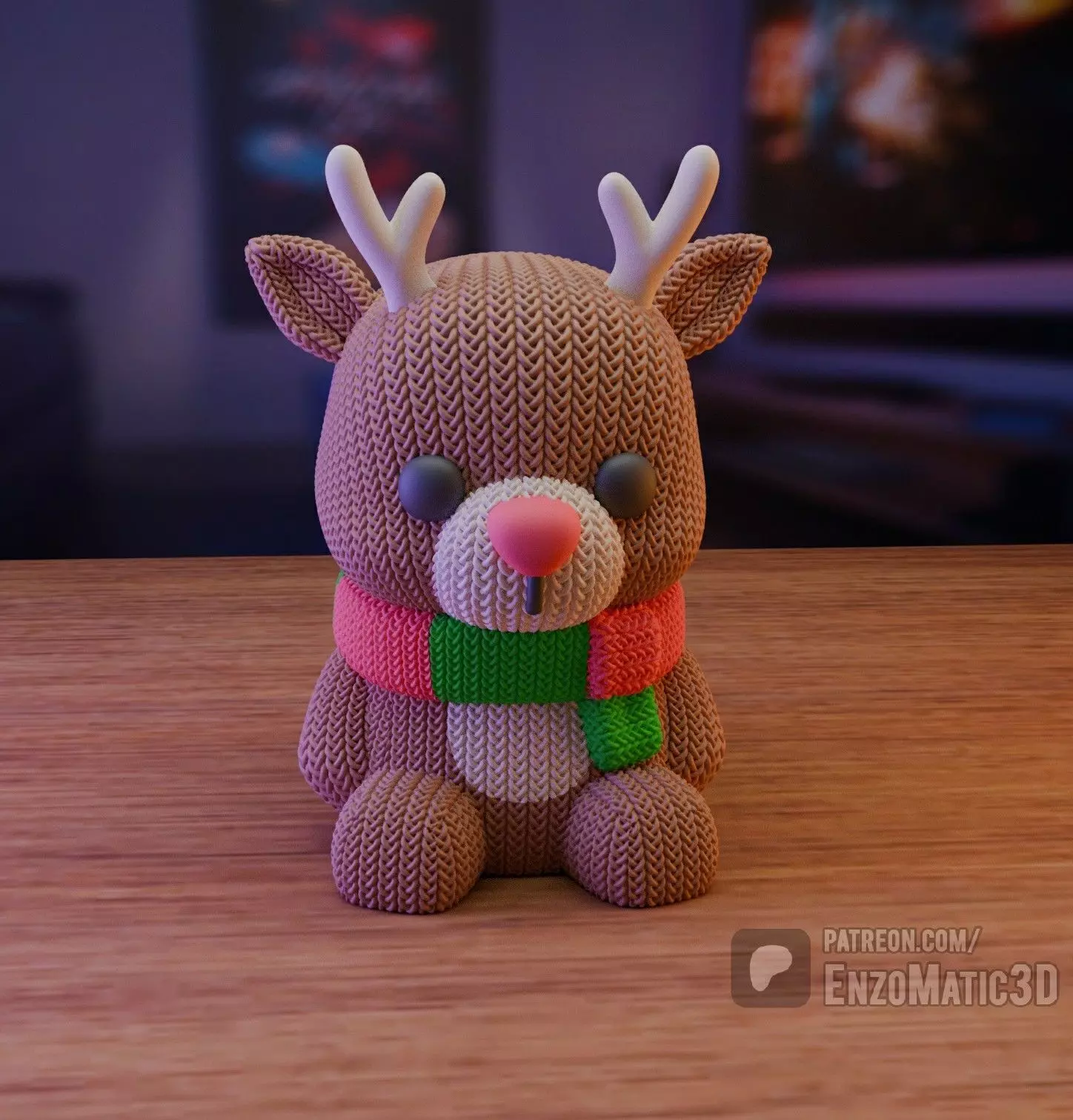 knitted baby moose reindeer Christmas 3D print model_0