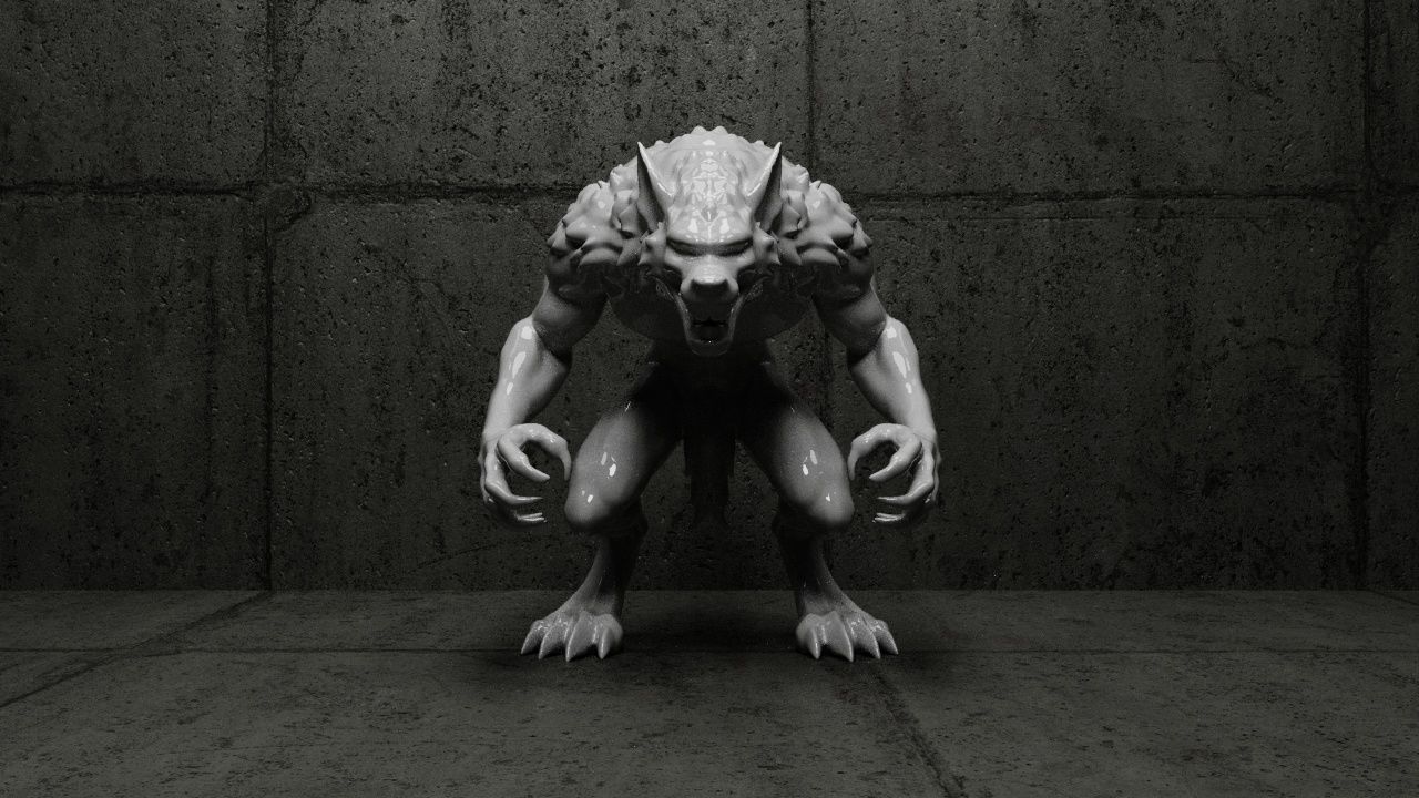 Werewolf Statue-2 3D print model_1