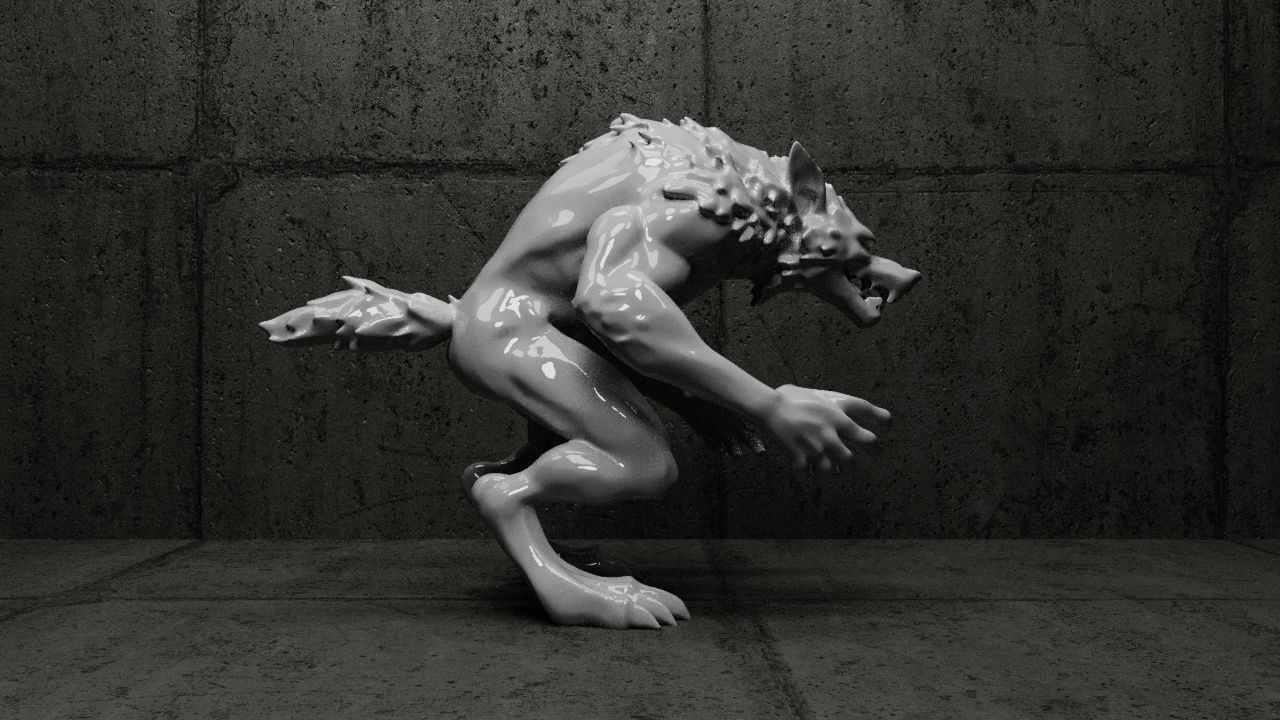 Werewolf Statue-2 3D print model_2