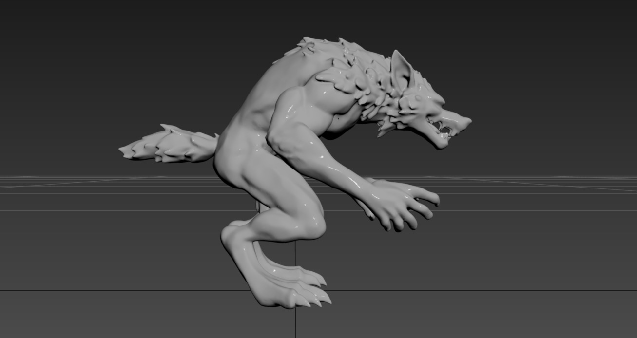 Werewolf Statue-2 3D print model_6