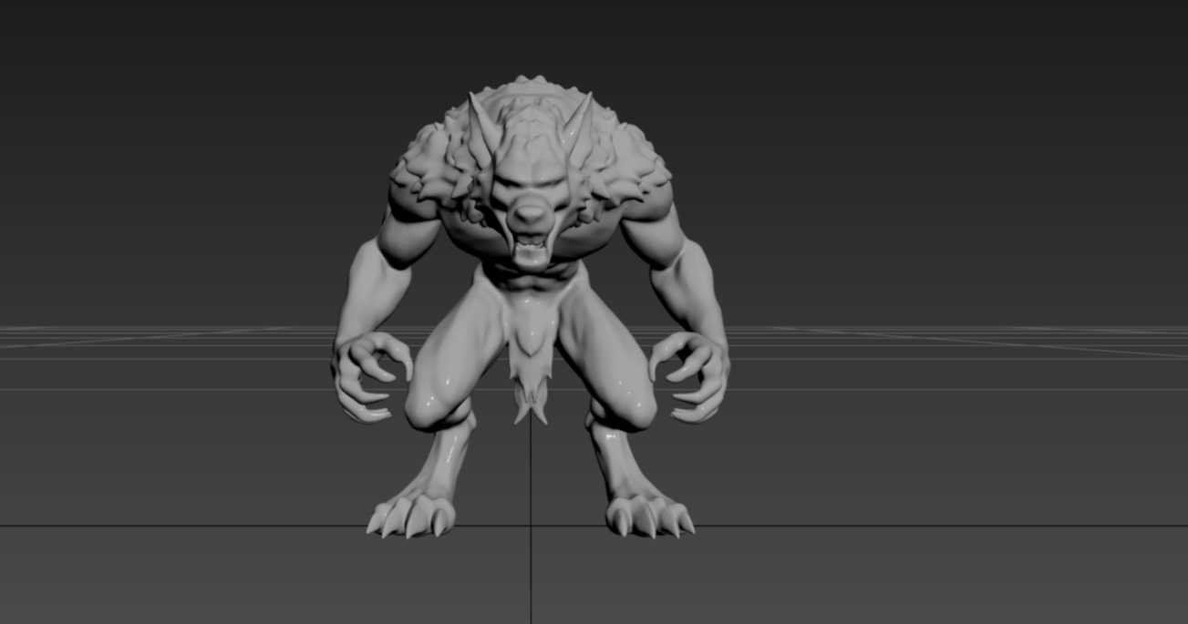 Werewolf Statue-2 3D print model_5