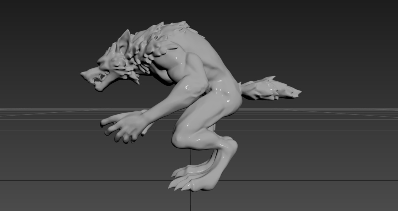 Werewolf Statue-2 3D print model_7