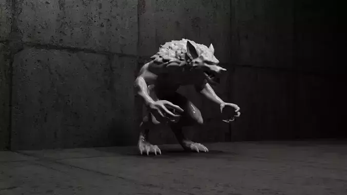Werewolf Statue-2 3D print model