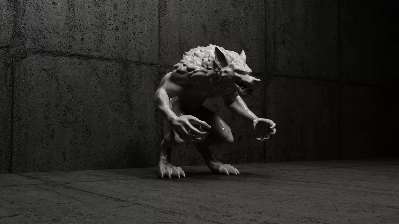 Werewolf Statue-2 3D print model_0