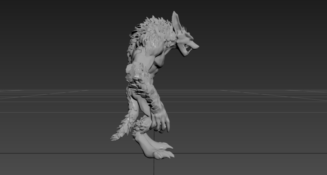Werewolf Statue-3 3D print model_7