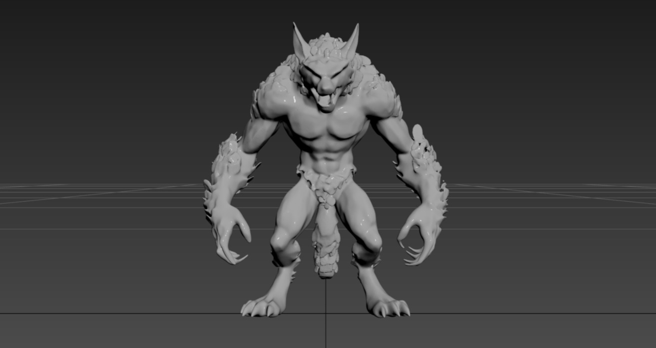 Werewolf Statue-3 3D print model_5