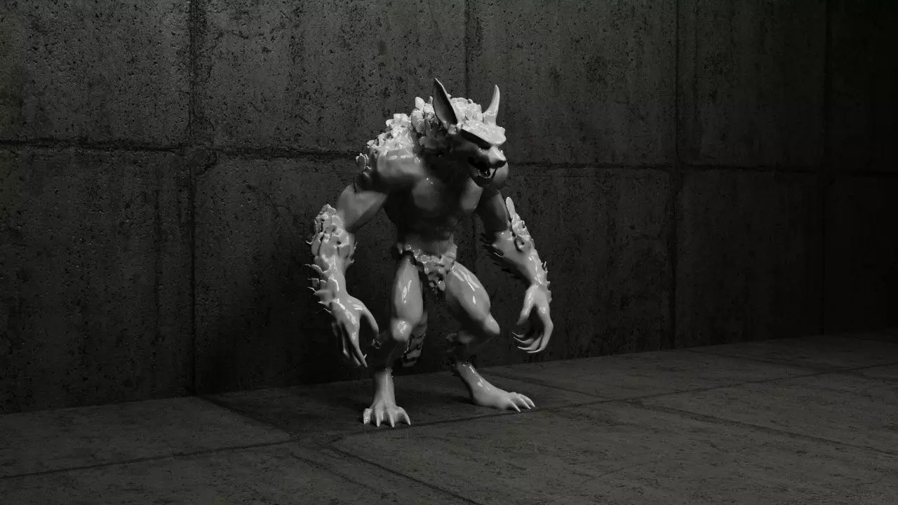Werewolf Statue-3 3D print model_0