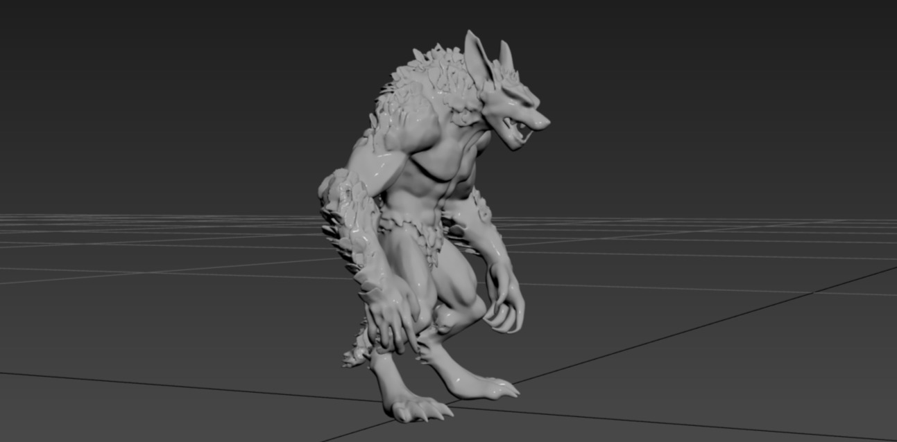 Werewolf Statue-3 3D print model_4