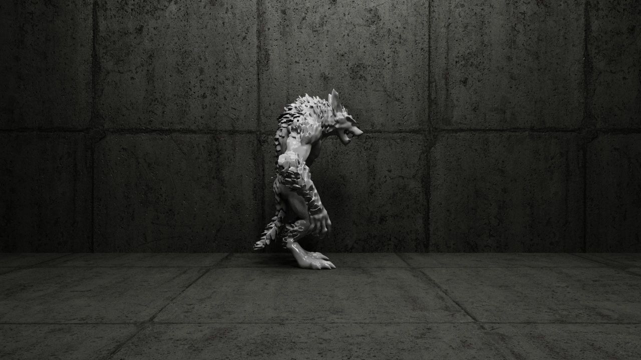 Werewolf Statue-3 3D print model_3